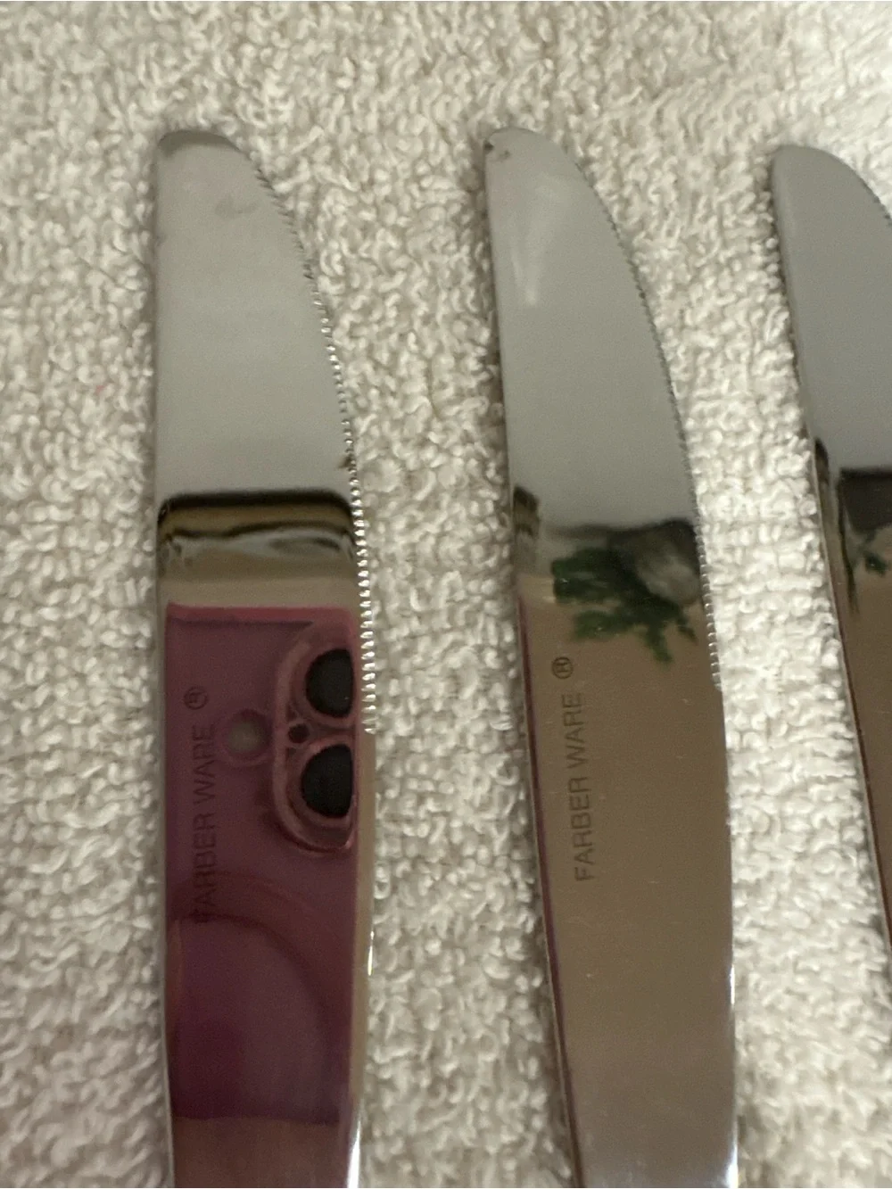 Nicole Gold Plated Scroll Handle Set of 12 Farberware Butter Knives